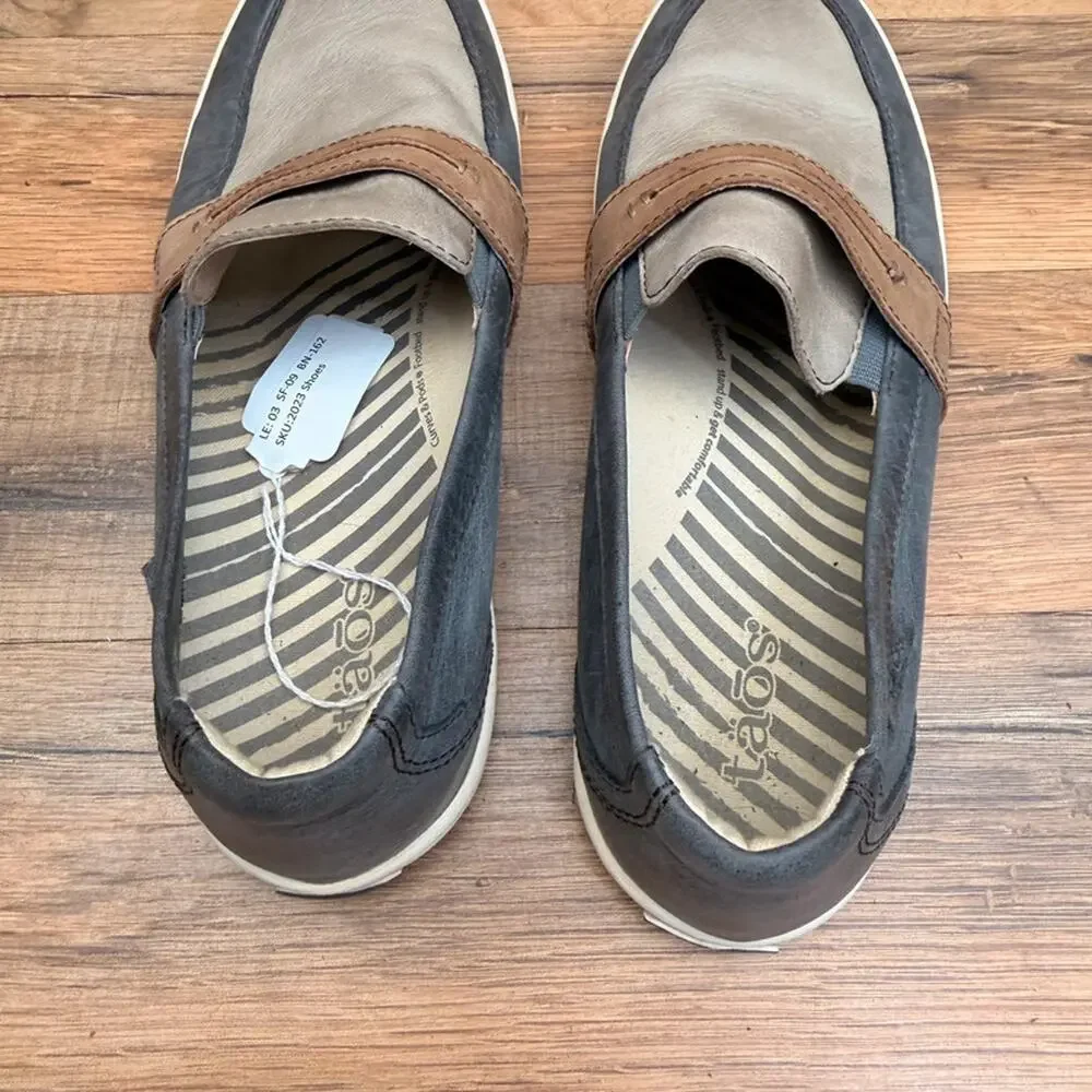Taos Women's Size 7.5 gray Leather Loafers   Shoes